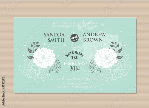 Wedding invitation card. Vector illustration