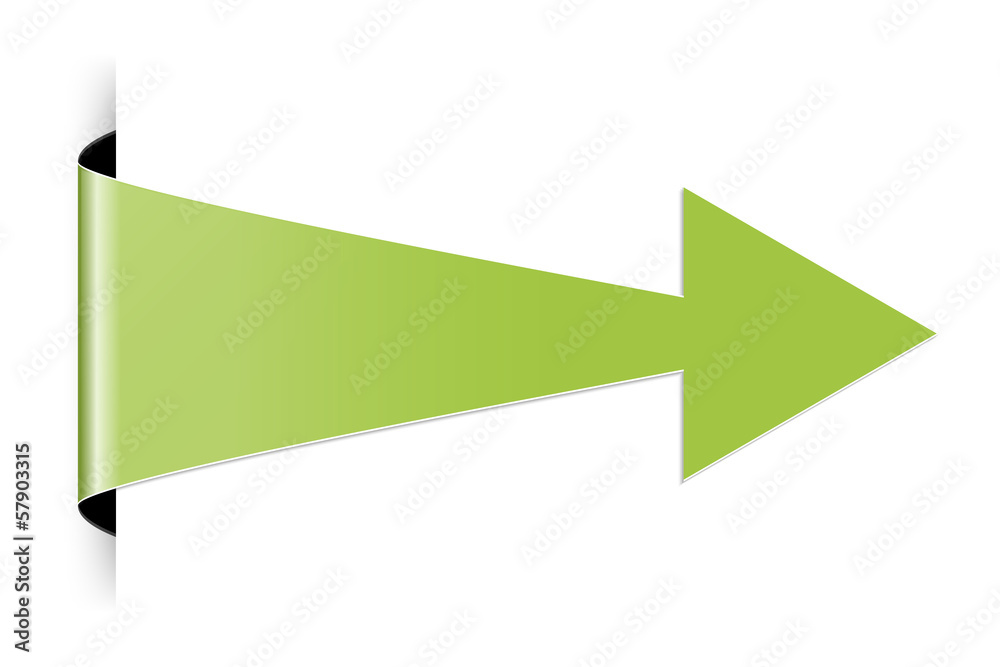 The green folded arrow The green folded arrow