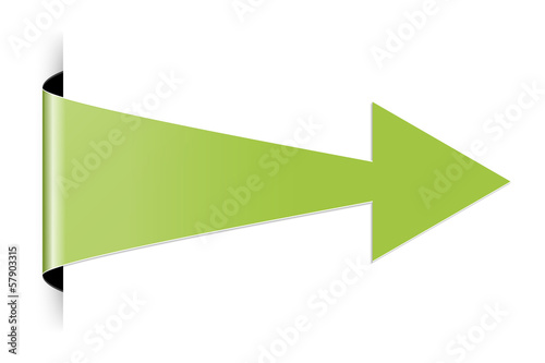 The green folded arrow