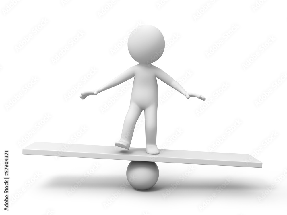 Man with balance board Man with balance board