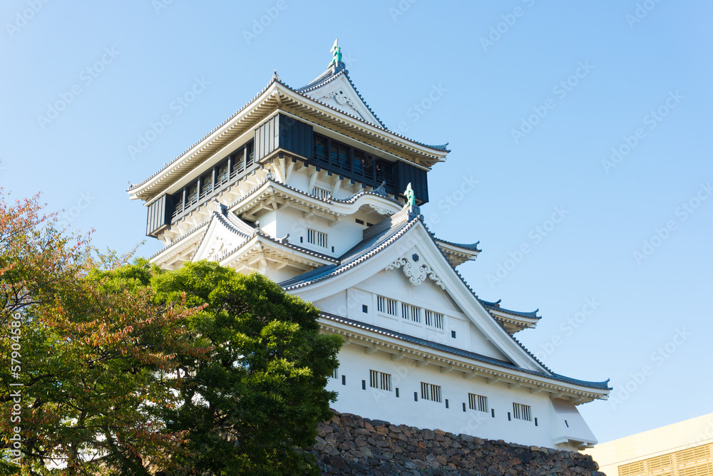 blue sky and Kokura Castle