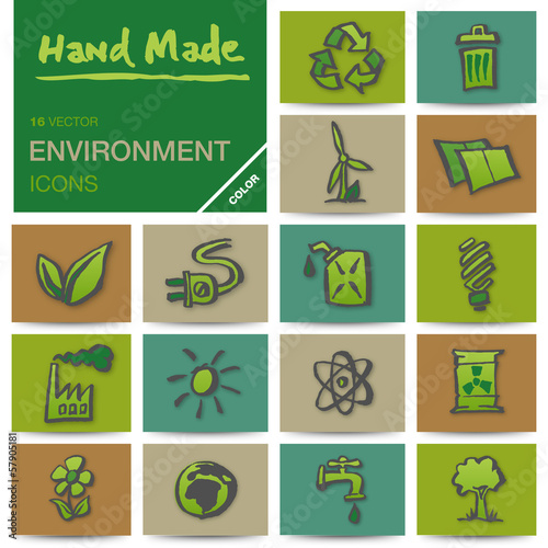 Environment handmade icons - color