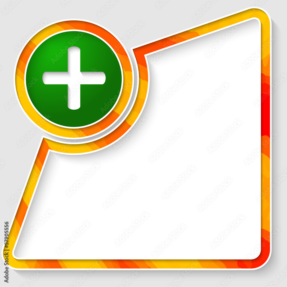 Obraz premium vector abstract text frame for any text with plus sign