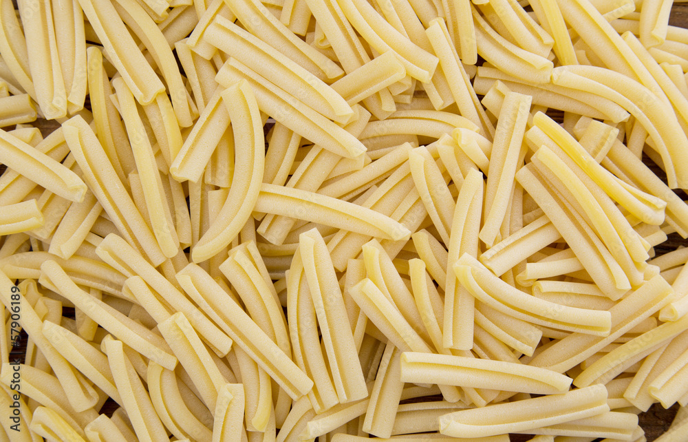 Spilled raw casarecce pasta Spilled raw casarecce pasta