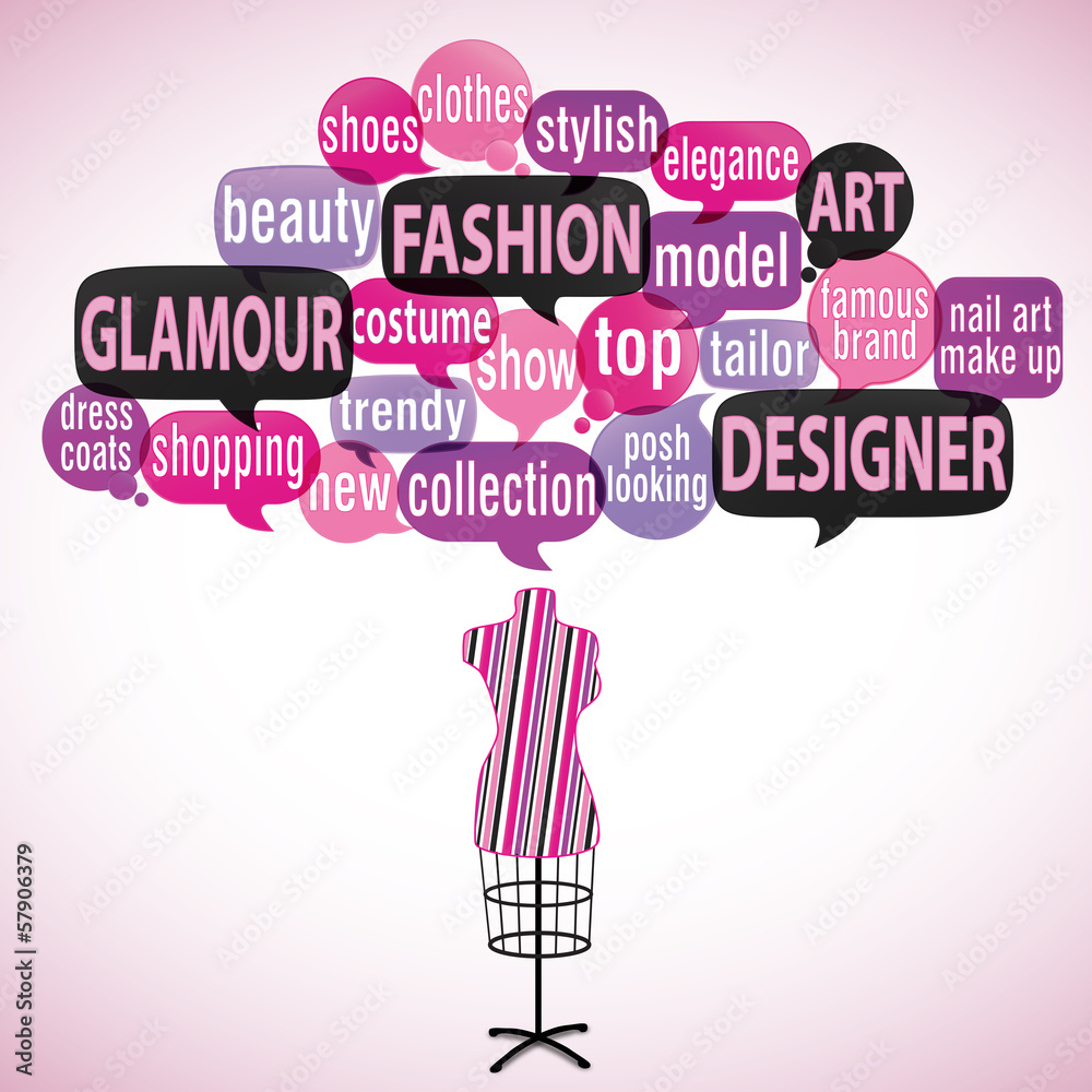 word cloud bubbles bust : fashion glamour (cs5) square
