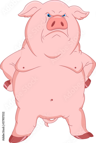 angry pig cartoon © lawangdesign