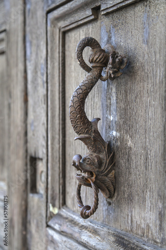 Italian door knocker: head of sea ​​monster
