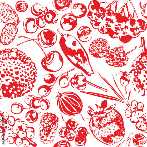Seamless background with berries