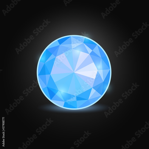 Blue Round Emerald