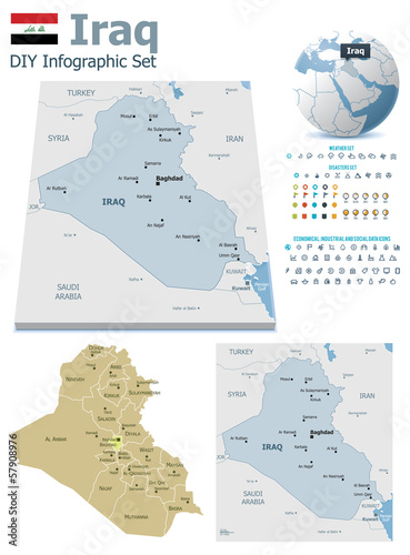 Iraq maps with markers