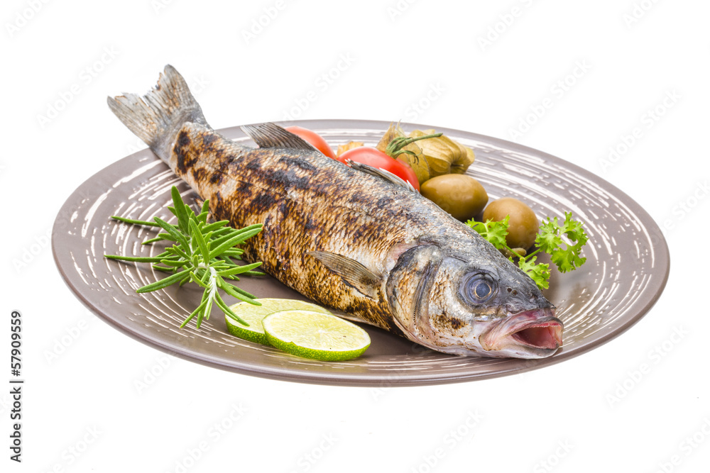 Roasted seabass