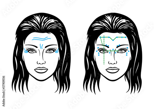 Wrinkles on a woman's face