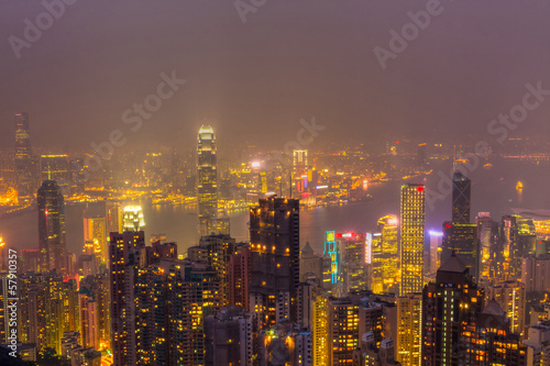 Hong Kong skyline at night © amnach