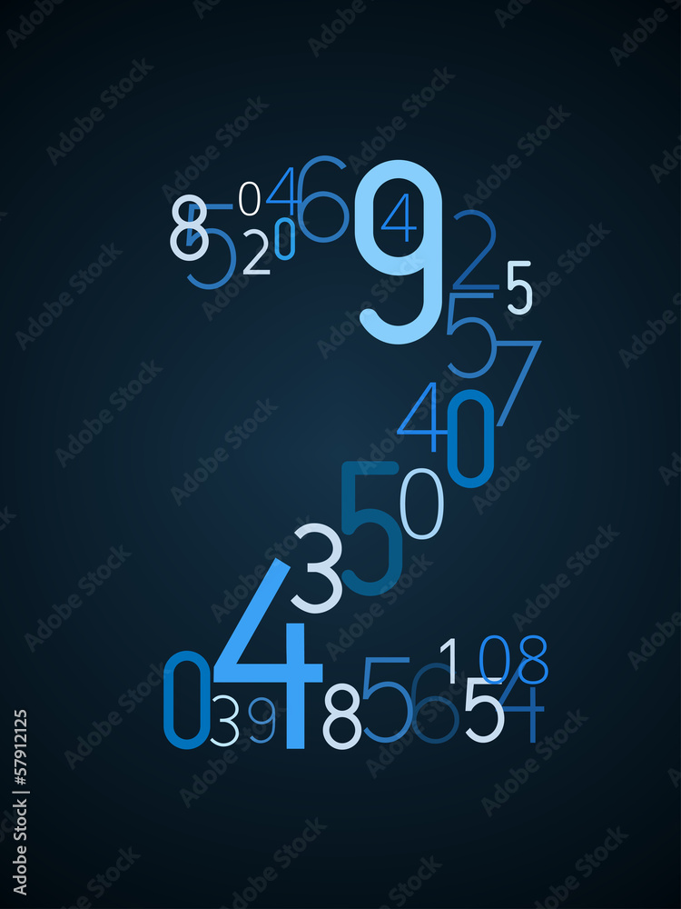 Number 2, vector font from numbers Number 2, vector font from numbers