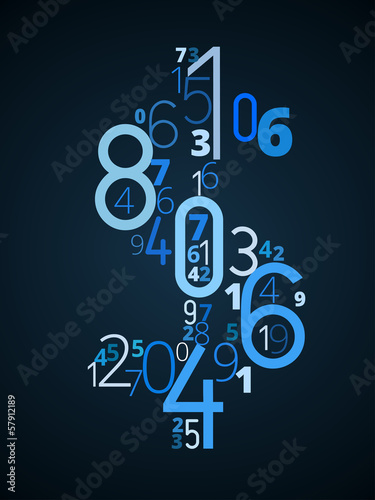 Dollar sign vector font from numbers