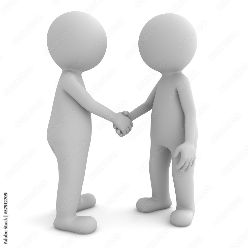 3d people shaking hands isolated on white background 3d people shaking hands isolated on white background