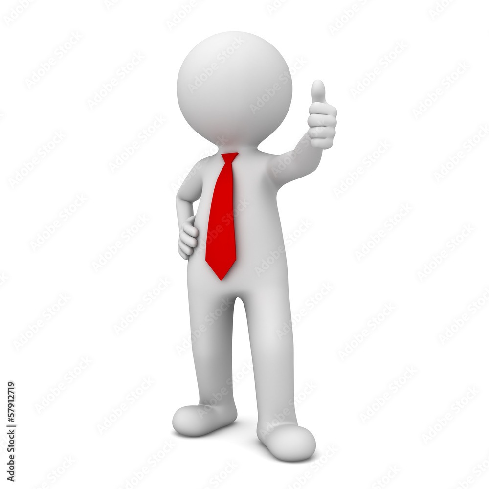 3d business man showing thumbs up like on white background 3d business man showing thumbs up like on white background
