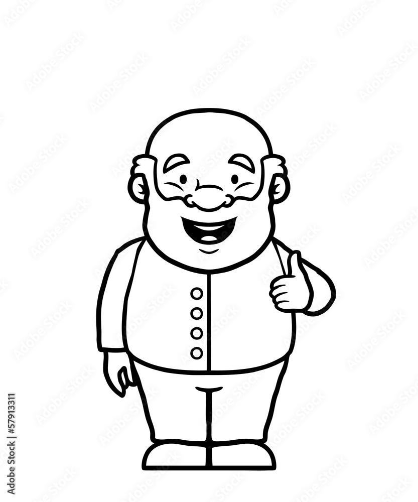 Black and white old man giving a thumbs up Black and white old man giving a thumbs up