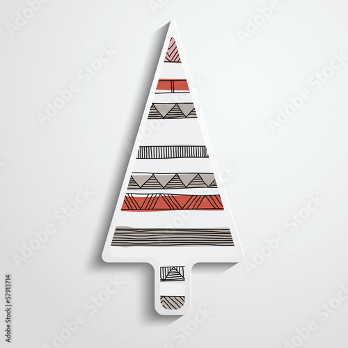paper Christmas tree with f...