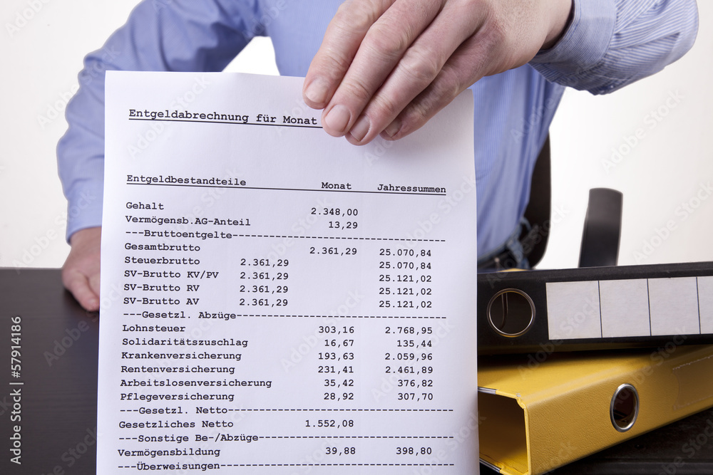 Entgeltabrechnung Stock-Foto | Adobe Stock