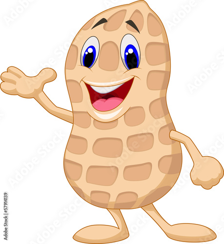 Cute peanut cartoon presenting