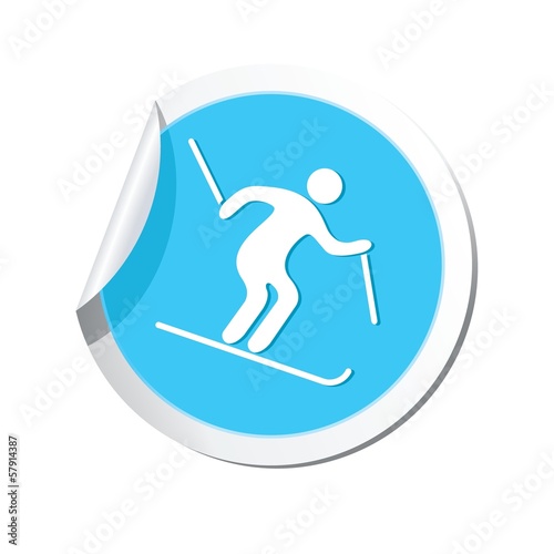 Downhill skiing icon. Vector illustration