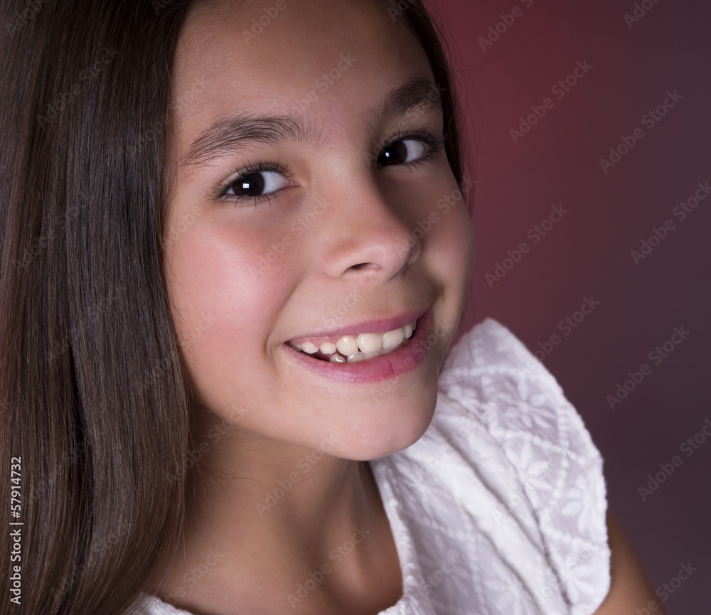 beautiful 11 years old girl Stock Photo
