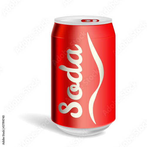 Aluminium soda can isolated