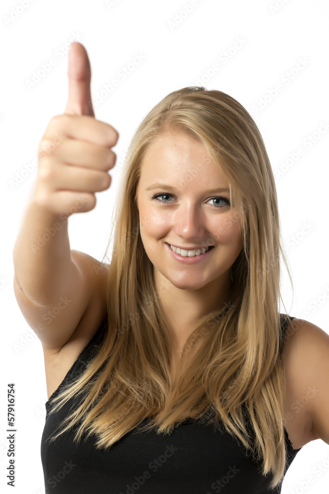 Girl with thumb up Girl with thumb up