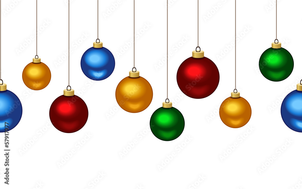 Horizontal seamless background with Christmas balls. Horizontal seamless background with Christmas balls.