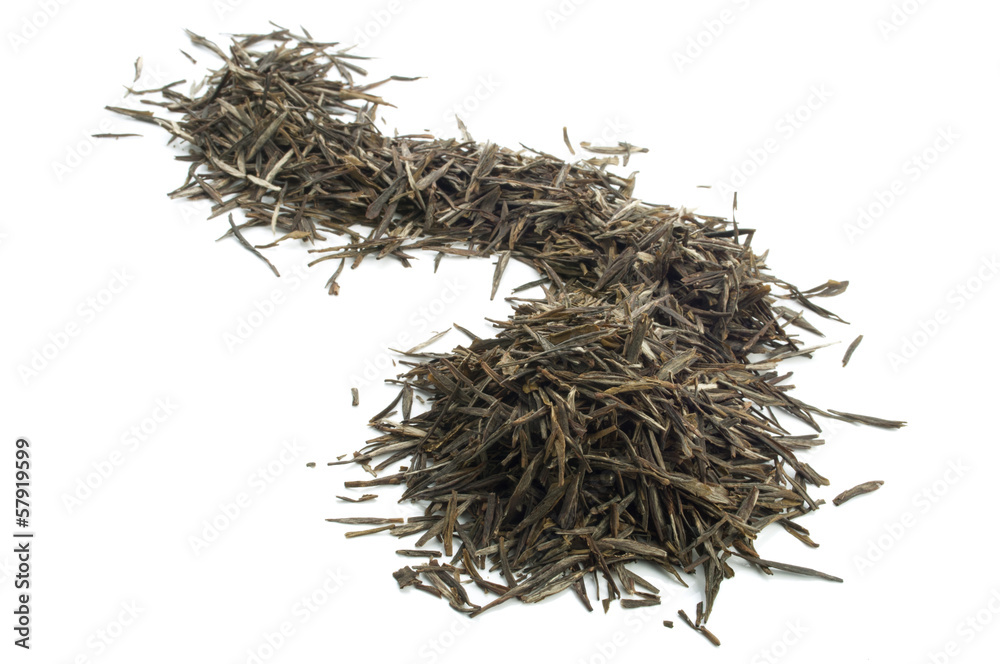 Chinese green tea on white background Chinese green tea on white background