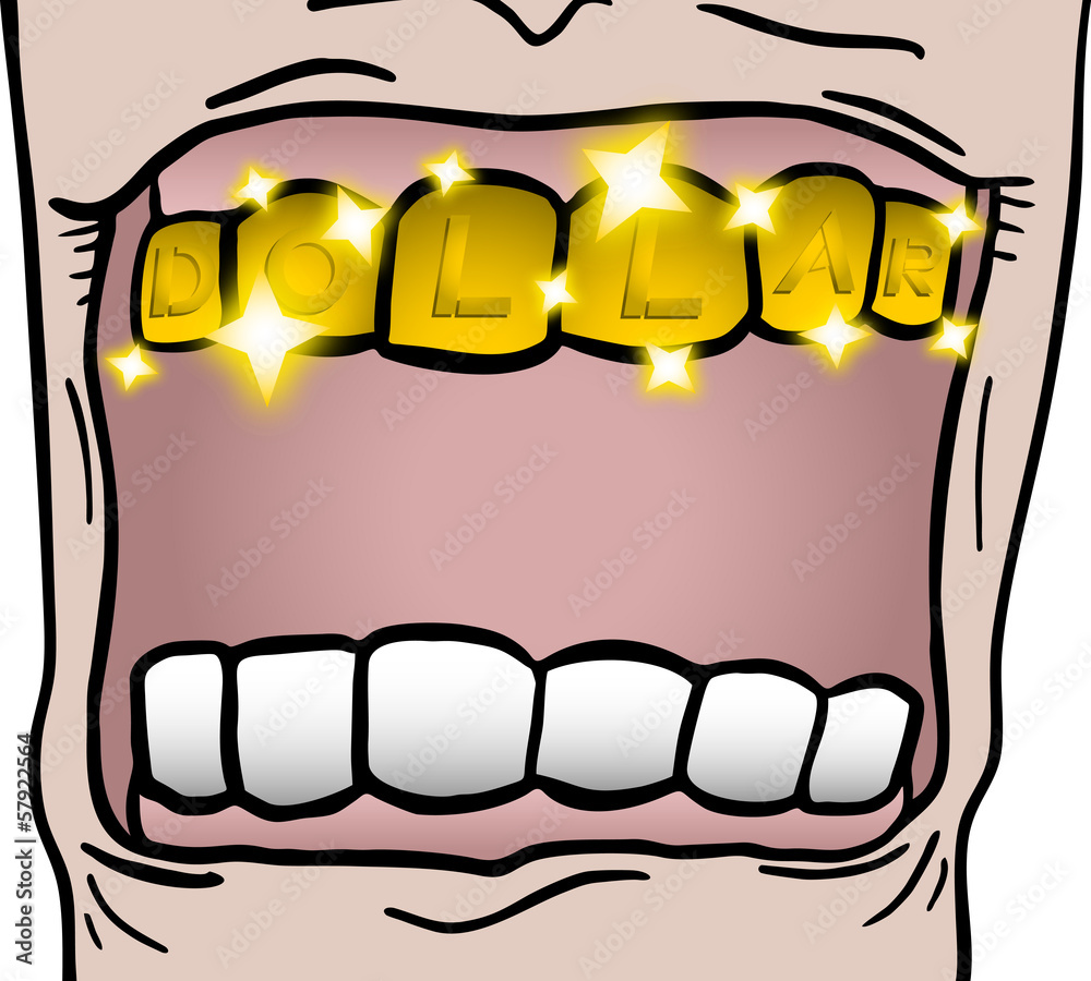 Fototapeta premium Gold teeth