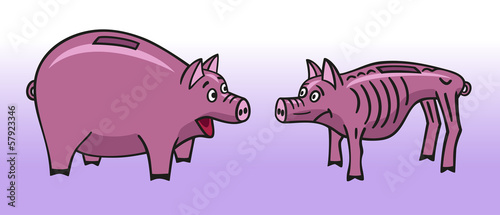 Two piggy bank.