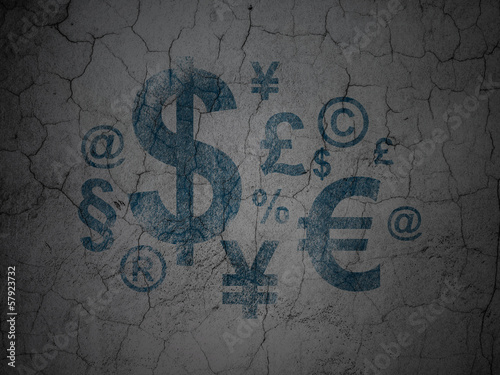 Finance concept  Finance Symbol on grunge wall background