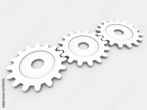 three gear to place text