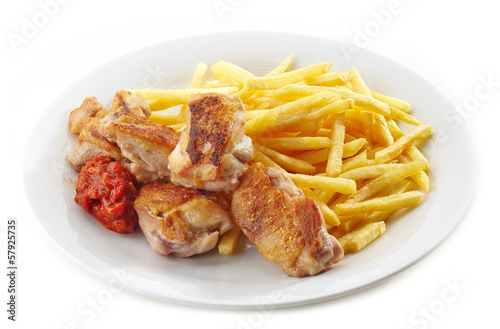 grilled chicken and french fries