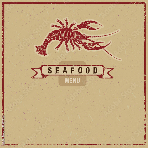 grunge wodcut seafood cover photo