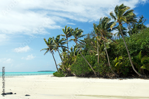 Landscape of Rapota Island in Aitutaki Lagoon Cook Islands