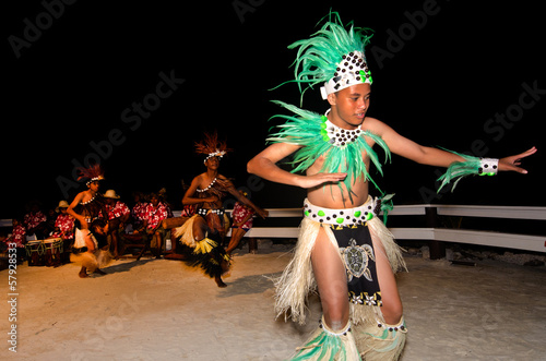 Young Polynesian Pacific Island Tahitian Men Dancers