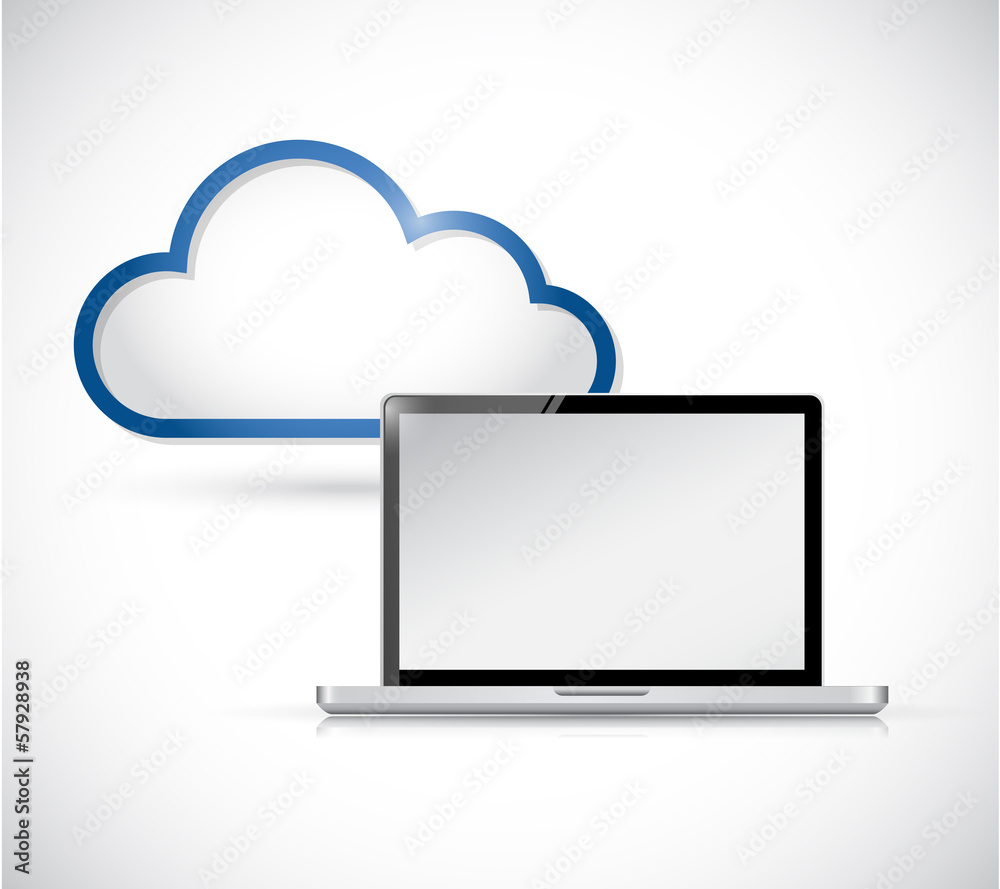 laptop and border storage cloud. illustration laptop and border storage cloud. illustration