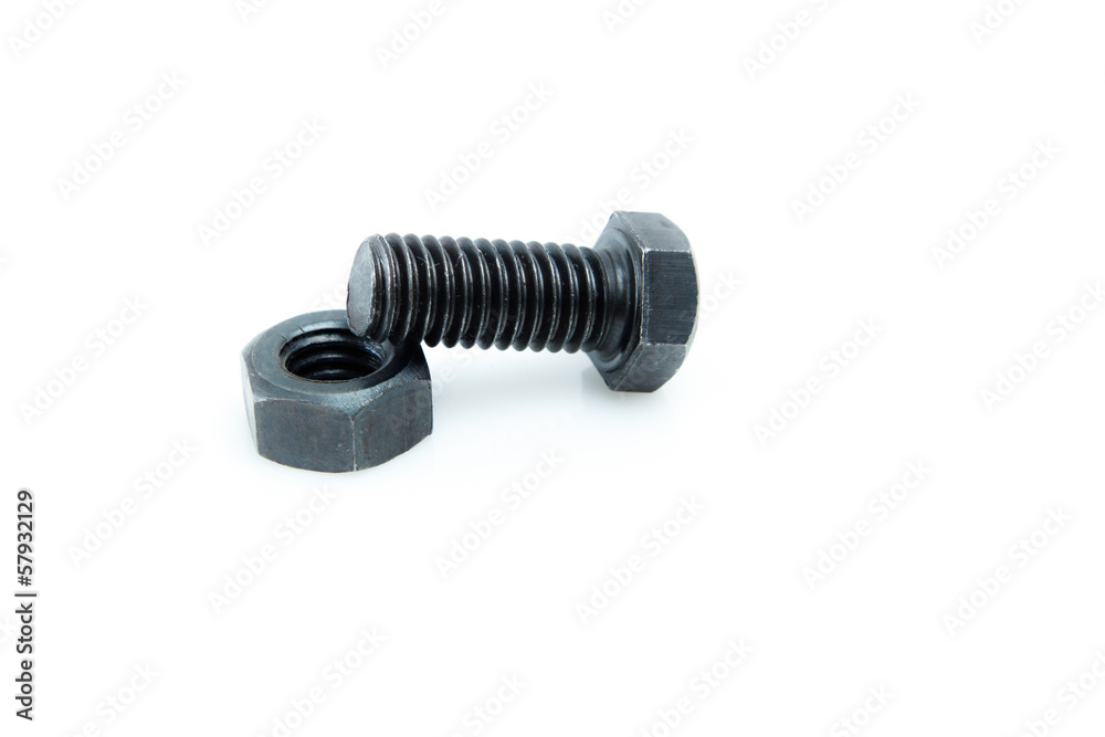 bolt and nut isolated on white background bolt and nut isolated on white background