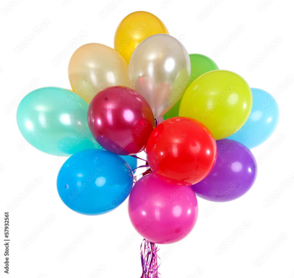Many bright balloons isolated on white Many bright balloons isolated on white