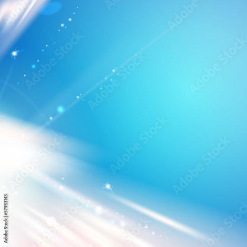 Blue light over sky, abstract background.