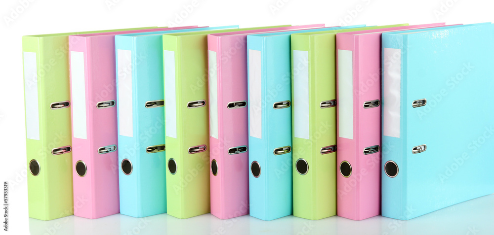 Colorful folders, isolated on white Colorful folders, isolated on white