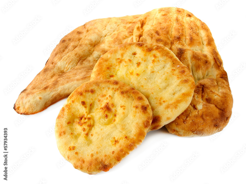 Pita breads isolated on white Pita breads isolated on white