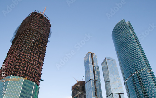 Skyscrapers under construction