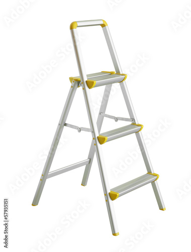 Принти на полотні Folding stepladder (with clipping path) isolated on white backgr