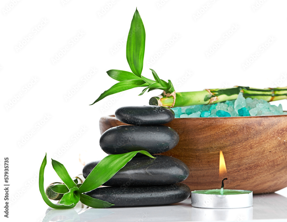 Obraz premium spa concept over white with sample text