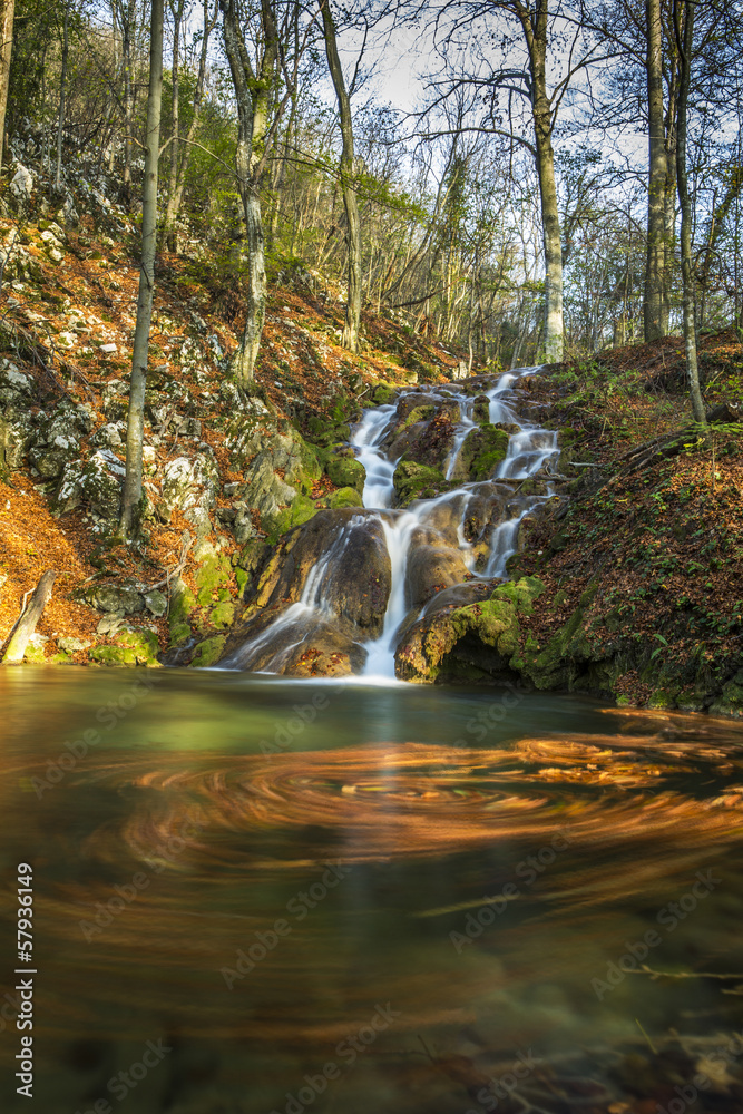 Beautiful autumn foliage, waterfalls and reflection patterns Beautiful autumn foliage, waterfalls and reflection patterns
