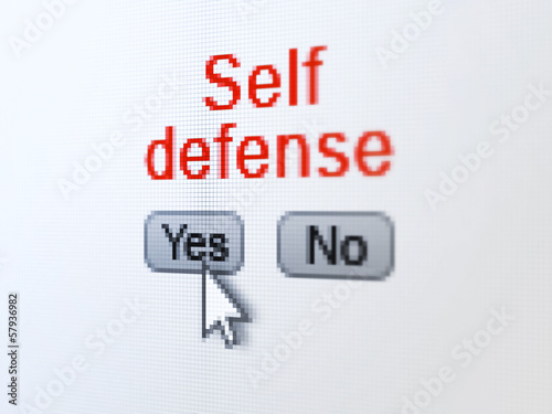 Safety concept: Self Defense on digital computer screen © Maksim Kabakou